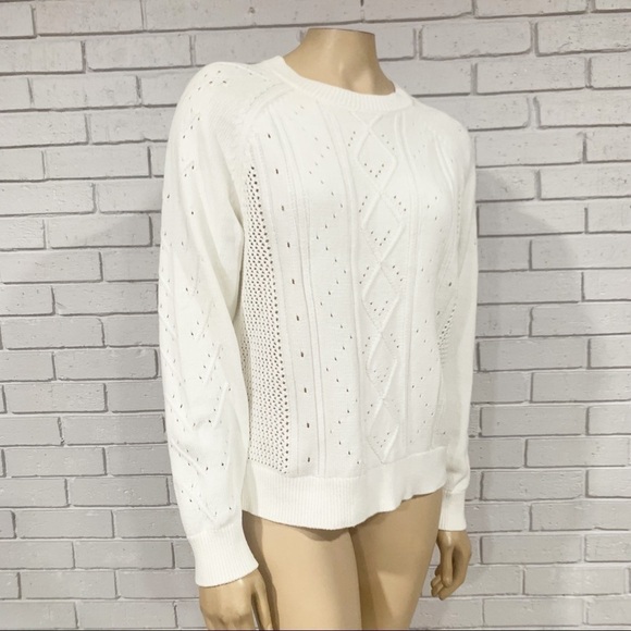 J.Crew Women’s Crewneck Pointelle Knit Pullover Sweater - Picture 10 of 11